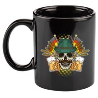 Funny Oktoberfest Halloween Skull 11oz C Handle Ceramic Mug