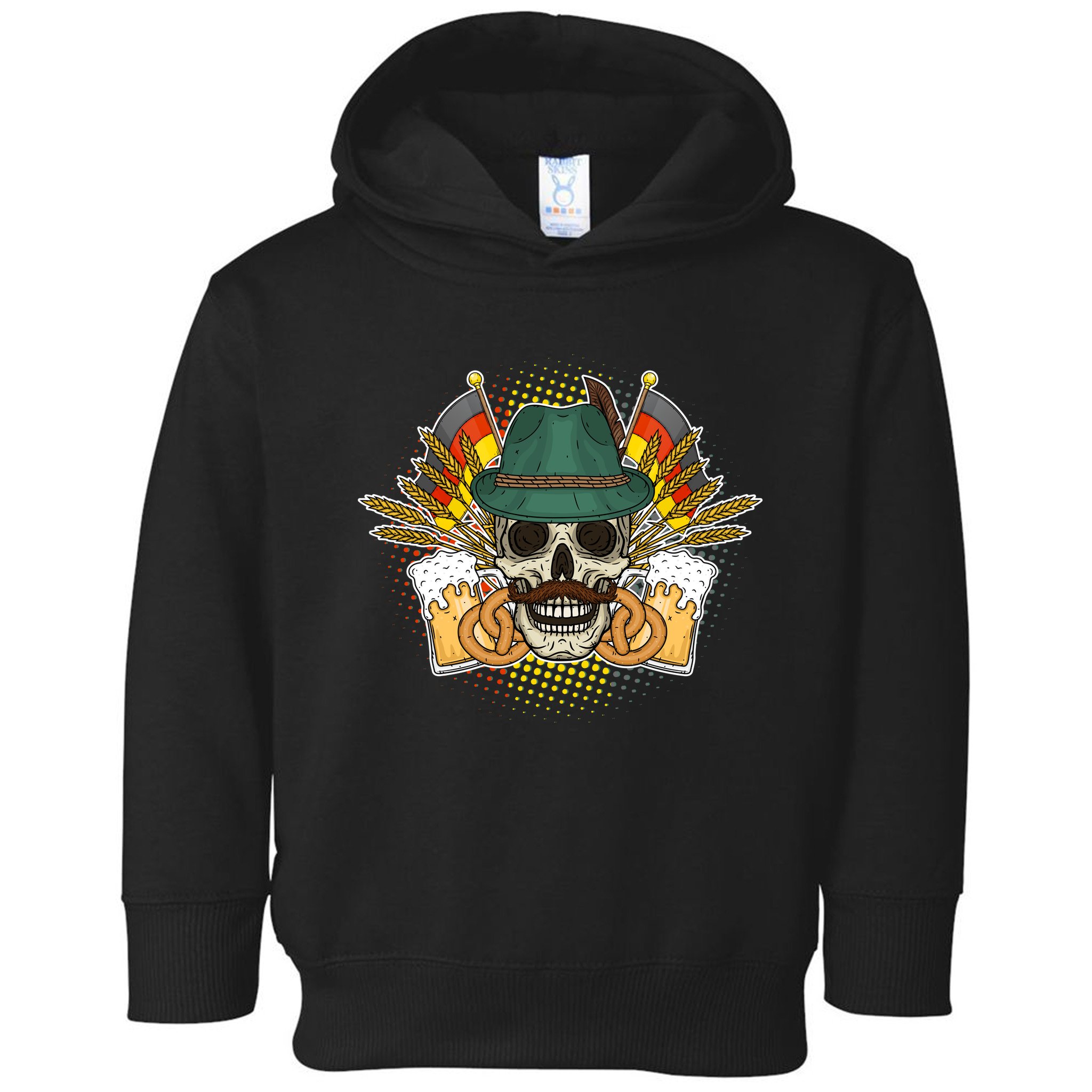 Funny Oktoberfest Halloween Skull Toddler Hoodie
