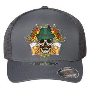 Funny Oktoberfest Halloween Skull Flexfit Unipanel Trucker Cap