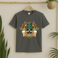 Funny Oktoberfest Halloween Skull T-Shirt