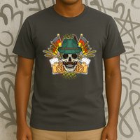Funny Oktoberfest Halloween Skull T-Shirt
