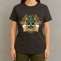 Funny Oktoberfest Halloween Skull T-Shirt