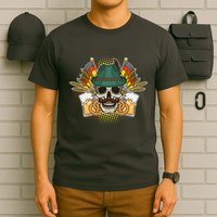 Funny Oktoberfest Halloween Skull T-Shirt