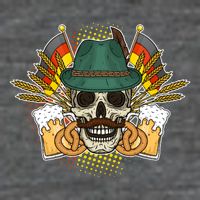Funny Oktoberfest Halloween Skull T-Shirt