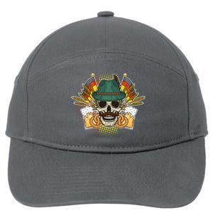 Funny Oktoberfest Halloween Skull 7-Panel Snapback Hat