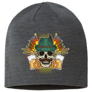 Funny Oktoberfest Halloween Skull Sustainable Beanie