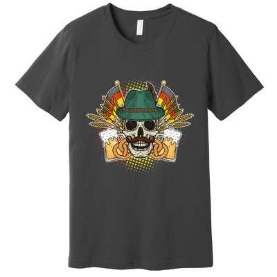 Funny Oktoberfest Halloween Skull Premium T-Shirt