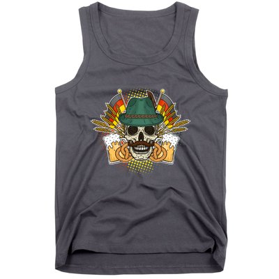 Funny Oktoberfest Halloween Skull Tank Top