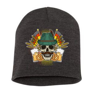 Funny Oktoberfest Halloween Skull Short Acrylic Beanie