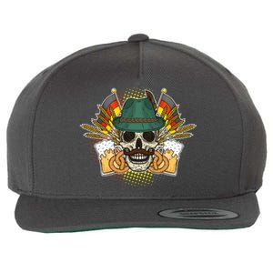 Funny Oktoberfest Halloween Skull Wool Snapback Cap