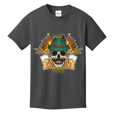 Funny Oktoberfest Halloween Skull Kids T-Shirt