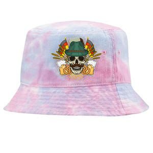 Funny Oktoberfest Halloween Skull Tie-Dyed Bucket Hat