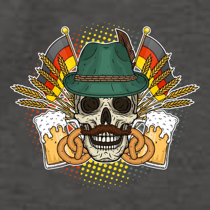 Funny Oktoberfest Halloween Skull Vector Backpack