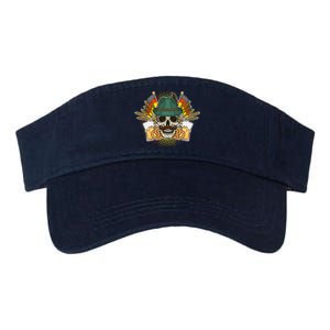 Funny Oktoberfest Halloween Skull Valucap Bio-Washed Visor