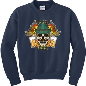 Funny Oktoberfest Halloween Skull Kids Sweatshirt