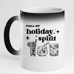 Full Of Holiday Spirit Cute Gift 11oz Black Color Changing Mug