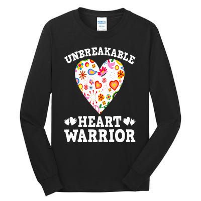 Funny Open Heart Surgery Bypass Unbreakable Heart Warrior Tall Long Sleeve T-Shirt