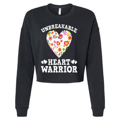 Funny Open Heart Surgery Bypass Unbreakable Heart Warrior Cropped Pullover Crew