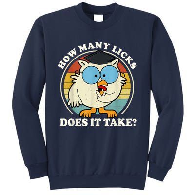 Funny Owl How Many Licks Does It Take Retro Vintage Sweatshirt