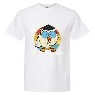 Funny Owl How Many Licks Does It Take Retro Vintage Garment-Dyed Heavyweight T-Shirt