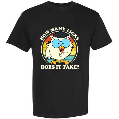 Funny Owl How Many Licks Does It Take Retro Vintage Garment-Dyed Heavyweight T-Shirt