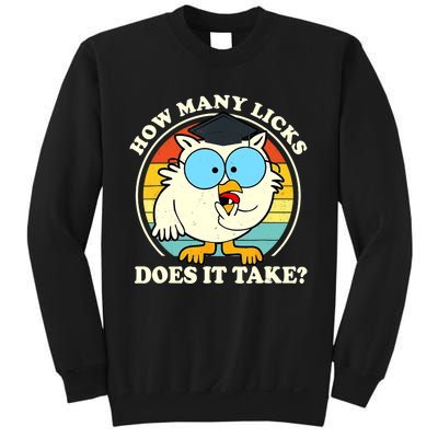 Funny Owl How Many Licks Does It Take Retro Vintage Sweatshirt