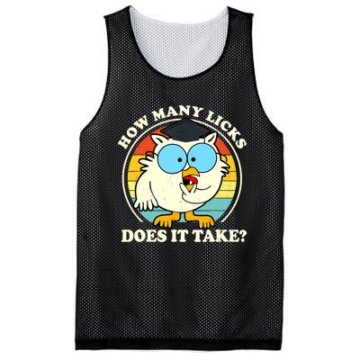 Funny Owl How Many Licks Does It Take Retro Vintage Mesh Reversible Basketball Jersey Tank