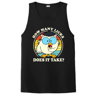 Funny Owl How Many Licks Does It Take Retro Vintage PosiCharge Competitor Tank