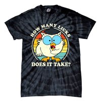 Funny Owl How Many Licks Does It Take Retro Vintage Tie-Dye T-Shirt