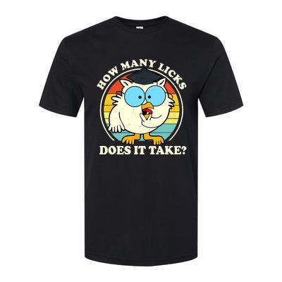 Funny Owl How Many Licks Does It Take Retro Vintage Softstyle CVC T-Shirt