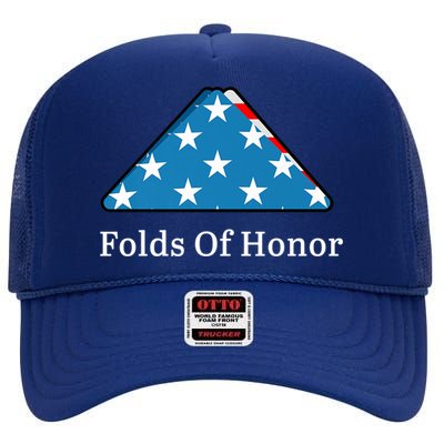 Folds Of Honor Fallen Military First Responders Patriotic Meaningful Gift High Crown Mesh Back Trucker Hat