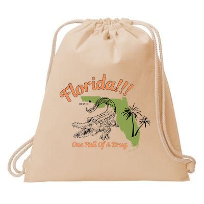 Florida One Hell Of A Drug Funny Summer Beach Drawstring Bag