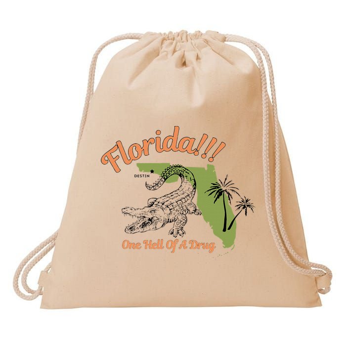 Florida One Hell Of A Drug Funny Summer Beach Drawstring Bag