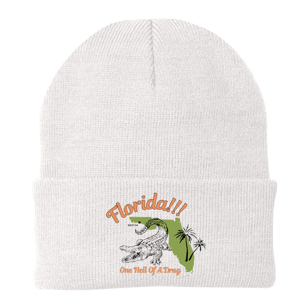 Florida One Hell Of A Drug Funny Summer Beach Beanie