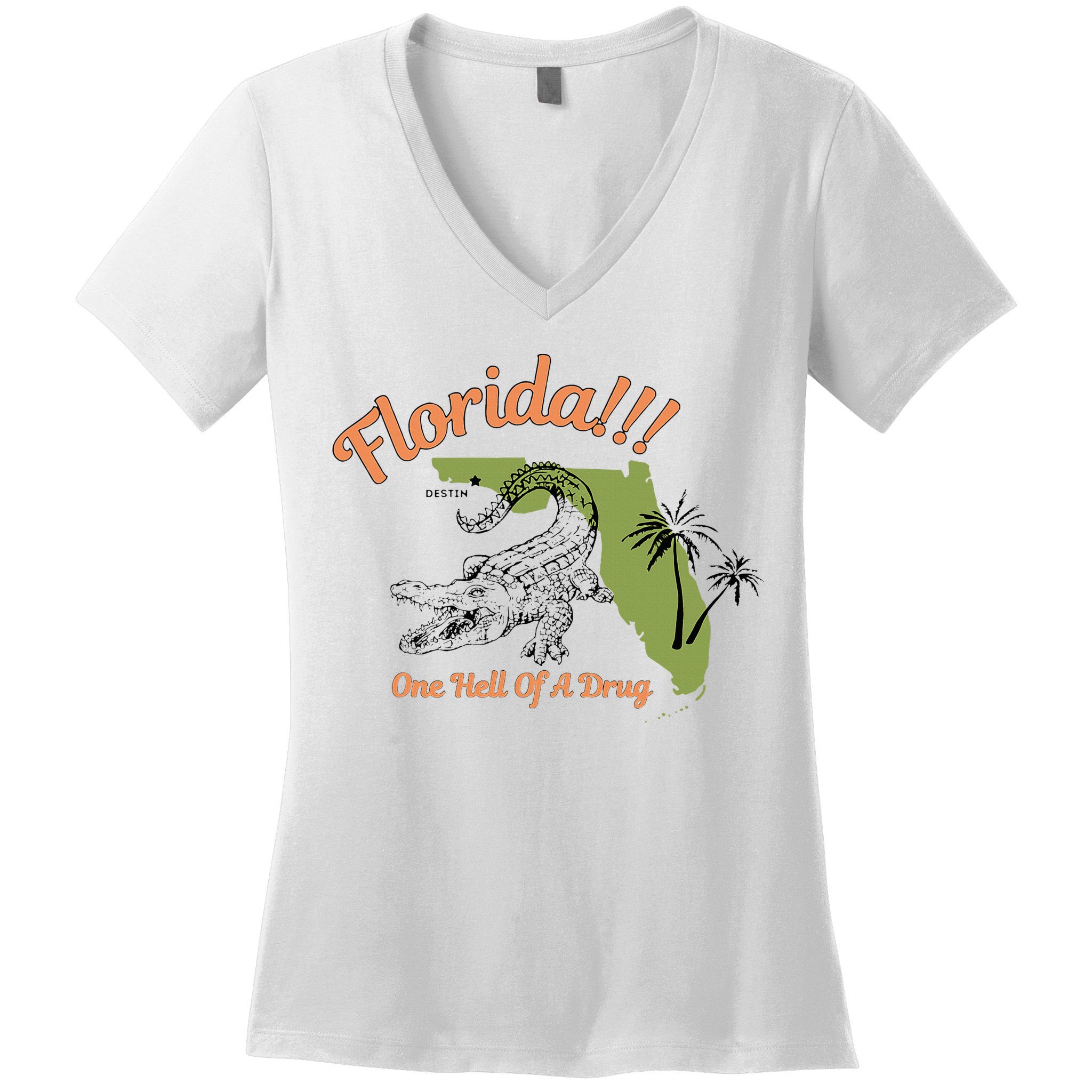 Florida One Hell Of A Drug Funny Summer Beach Women's V-Neck T-Shirt
