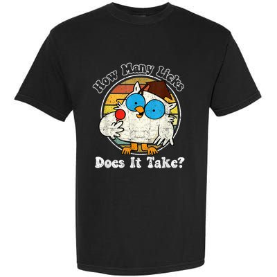 Funny Owl How Many Licks Does It Take Retro Vintage Garment-Dyed Heavyweight T-Shirt