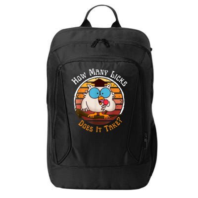 Funny Owl How Many Licks Does It Take Retro Vintage City Backpack