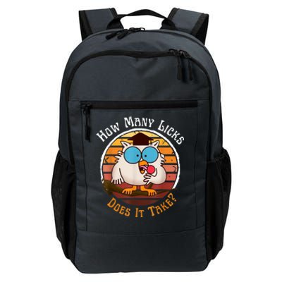 Funny Owl How Many Licks Does It Take Retro Vintage Daily Commute Backpack