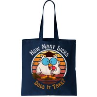 Funny Owl How Many Licks Does It Take Retro Vintage Tote Bag