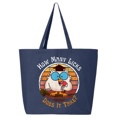 Funny Owl How Many Licks Does It Take Retro Vintage 25L Jumbo Tote