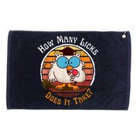 Funny Owl How Many Licks Does It Take Retro Vintage Grommeted Golf Towel