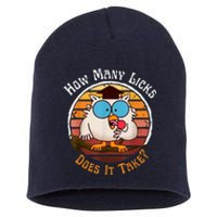 Funny Owl How Many Licks Does It Take Retro Vintage Short Acrylic Beanie