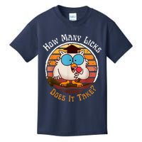 Funny Owl How Many Licks Does It Take Retro Vintage Kids T-Shirt