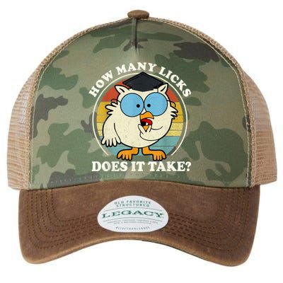 Funny Owl How Many Licks Does It Take Retro Vintage Legacy Tie Dye Trucker Hat