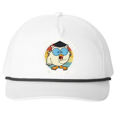 Funny Owl How Many Licks Does It Take Retro Vintage Snapback Five-Panel Rope Hat