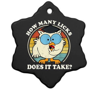 Funny Owl How Many Licks Does It Take Retro Vintage Ceramic Star Ornament