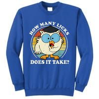 Funny Owl How Many Licks Does It Take Retro Vintage Sweatshirt