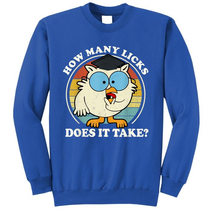 Funny Owl How Many Licks Does It Take Retro Vintage Sweatshirt