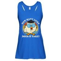 Funny Owl How Many Licks Does It Take Retro Vintage Ladies Essential Flowy Tank