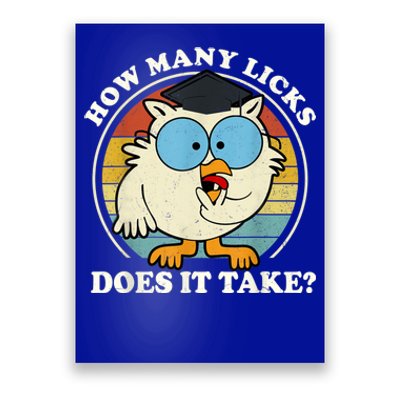 Funny Owl How Many Licks Does It Take Retro Vintage Poster